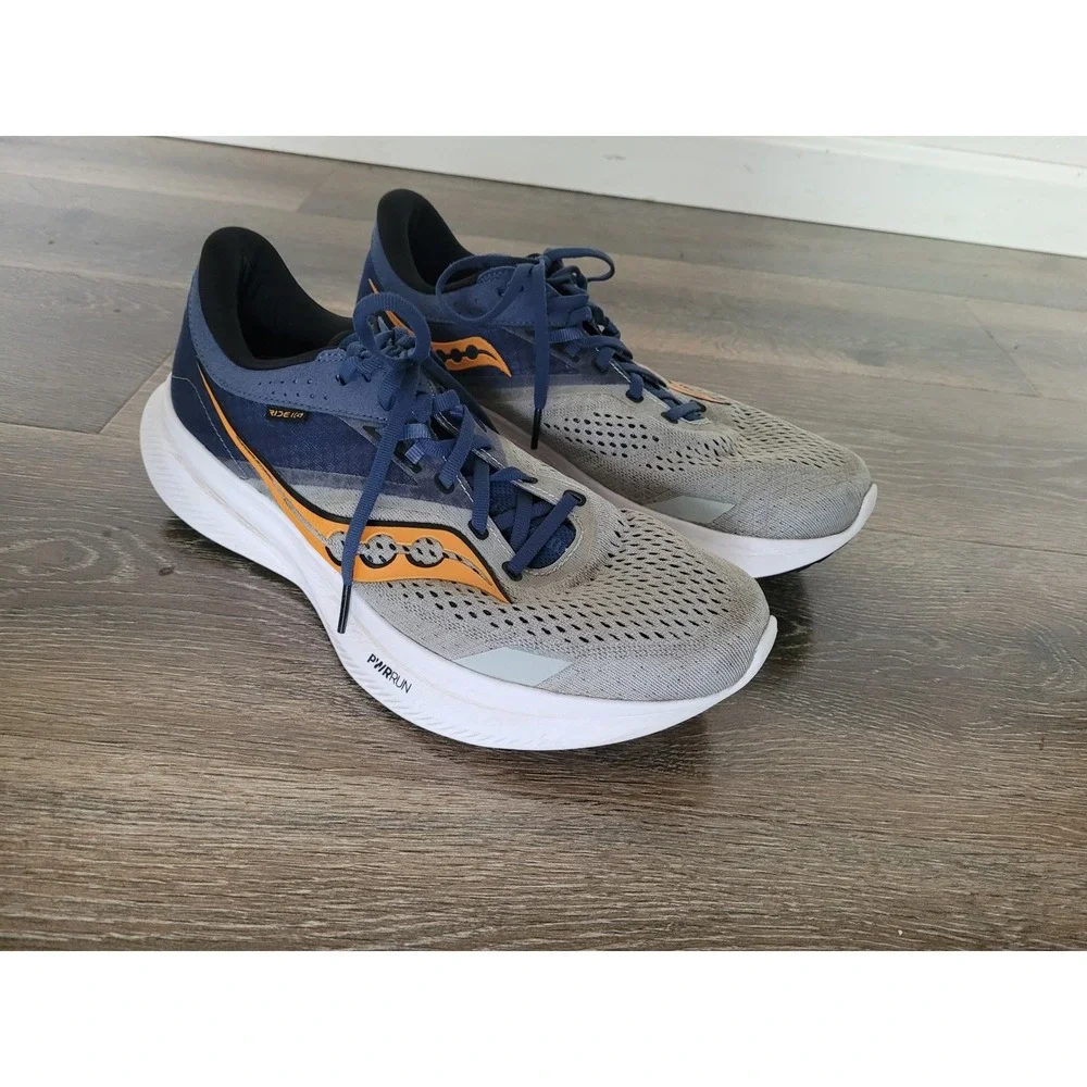Saucony Ride 15 Mens Running Shoes Grey Blue Orange S20730-91  10.5 #1